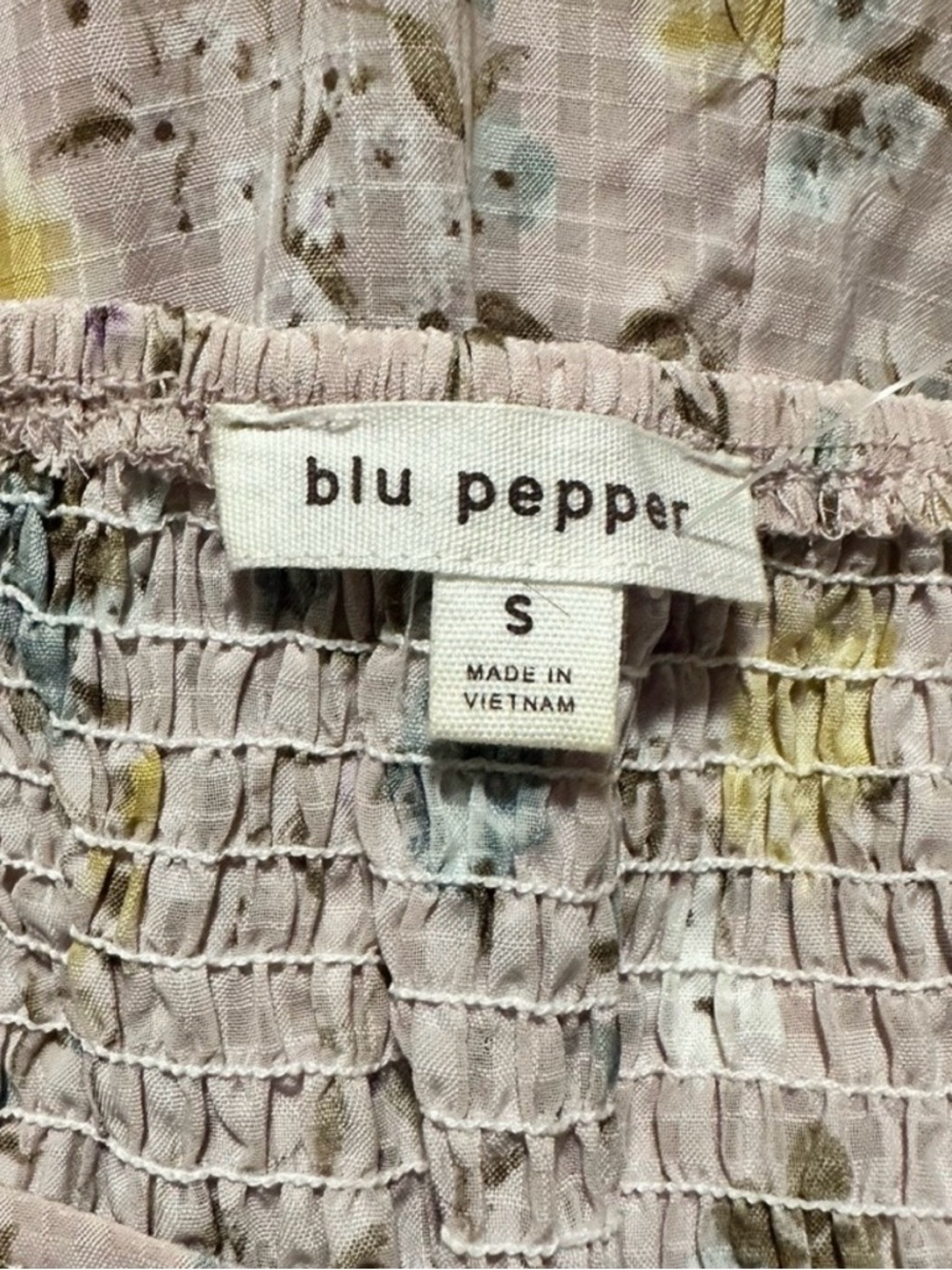 Blu Pepper Pastel Pink Floral Smocked Midi Dress - Picture 8 of 10